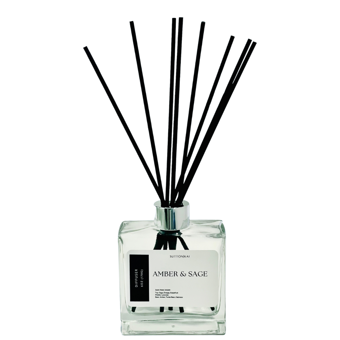 Amber & Sage Diffuser & Reeds | 6oz