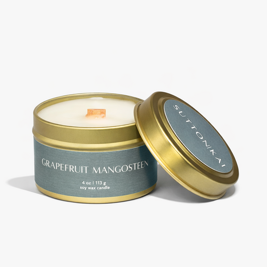 Grapefruit Mangosteen Scent Wooden Wick Candle