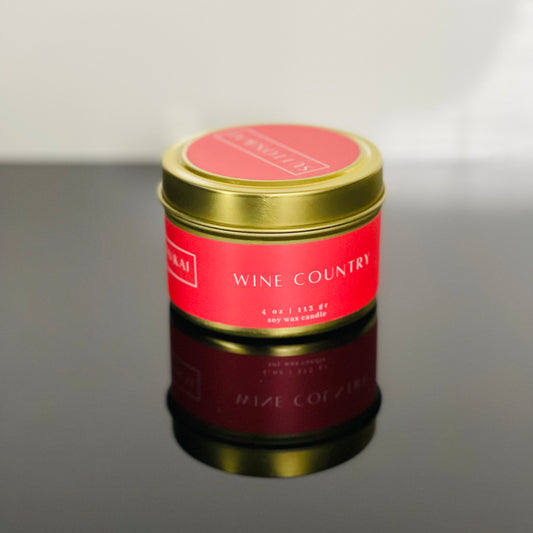 Wine Country Soy Candle  | 4oz Gold Travel Tin