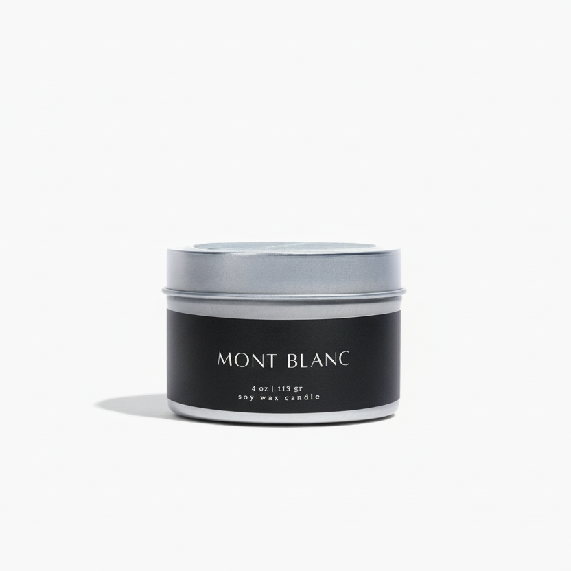 Mont Blanc candle jar on a white background