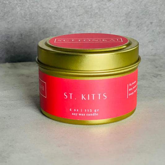 St. Kitts Soy Wax Candle | 4oz Gold Travel Tin