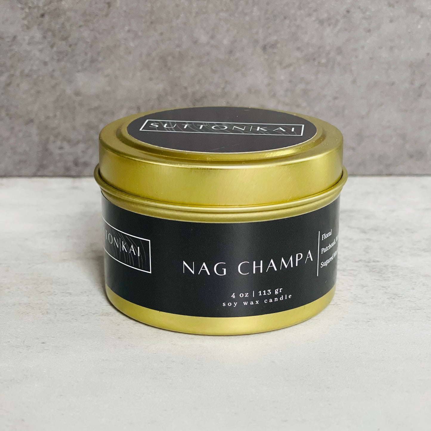 Nag Champa Soy Candle | 4oz Gold Travel Tin Soy Candle