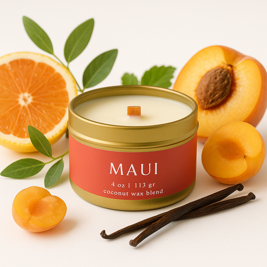 Maui Coconut Wax Candle  | 4oz Gold Travel Tin