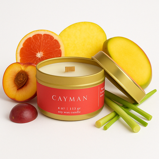 Cayman Soy Wax Candle  | 4oz Gold Travel Tin
