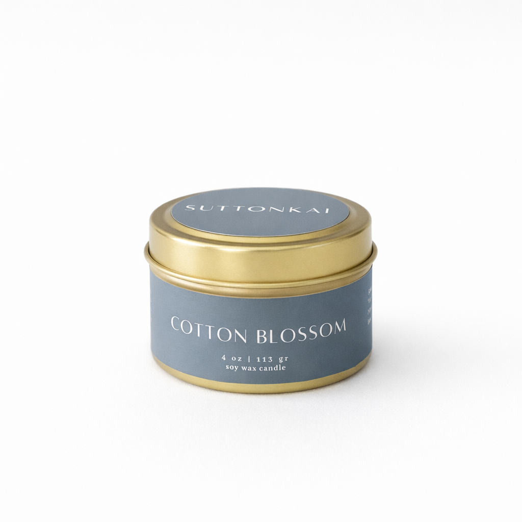 Cotton Blossom Wooden Wick Candle | Clean & Fresh Scent 