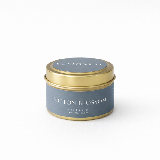 Cotton Blossom Wooden Wick Candle | Clean & Fresh Scent 