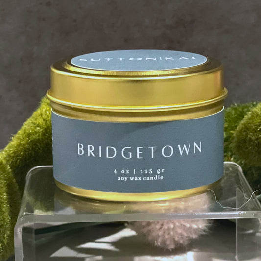 Bridgetown Soy Candle | 4oz Gold Travel Tin
