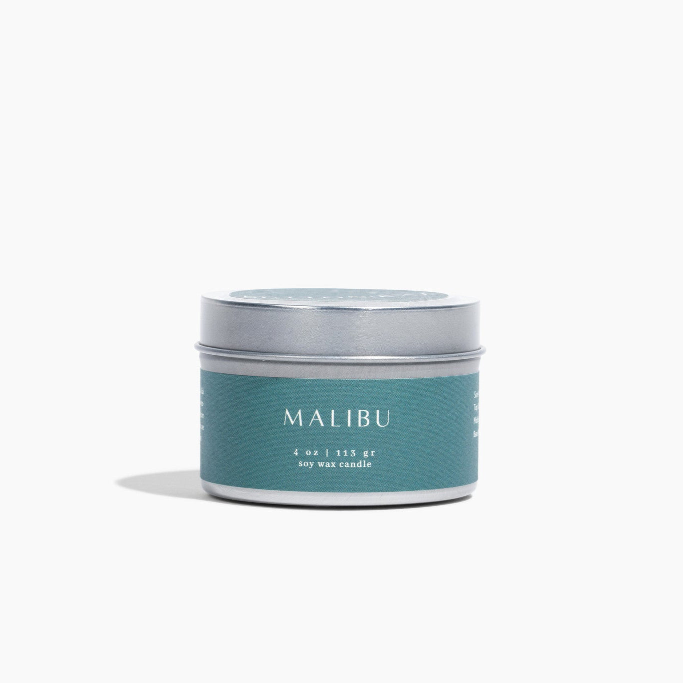 Jar with 'Malibu' label on a white background