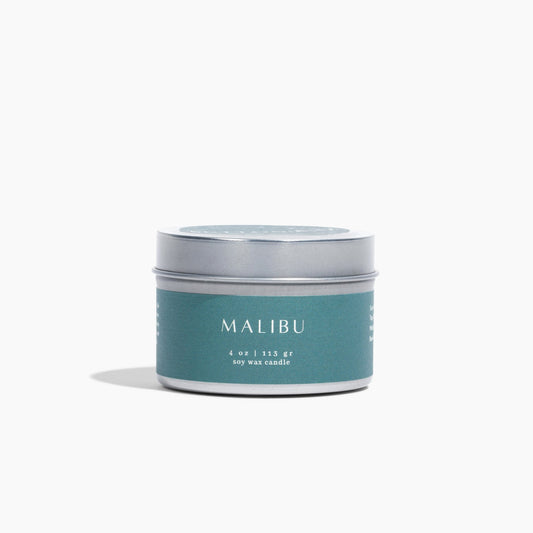 Jar with 'Malibu' label on a white background