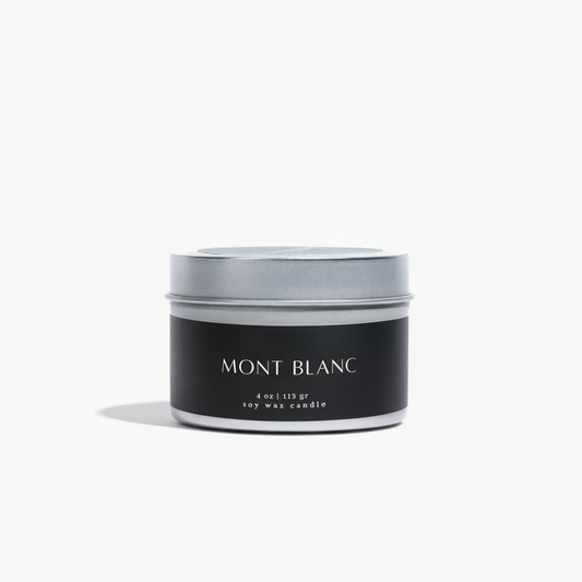Mont Blanc candle jar on a white background